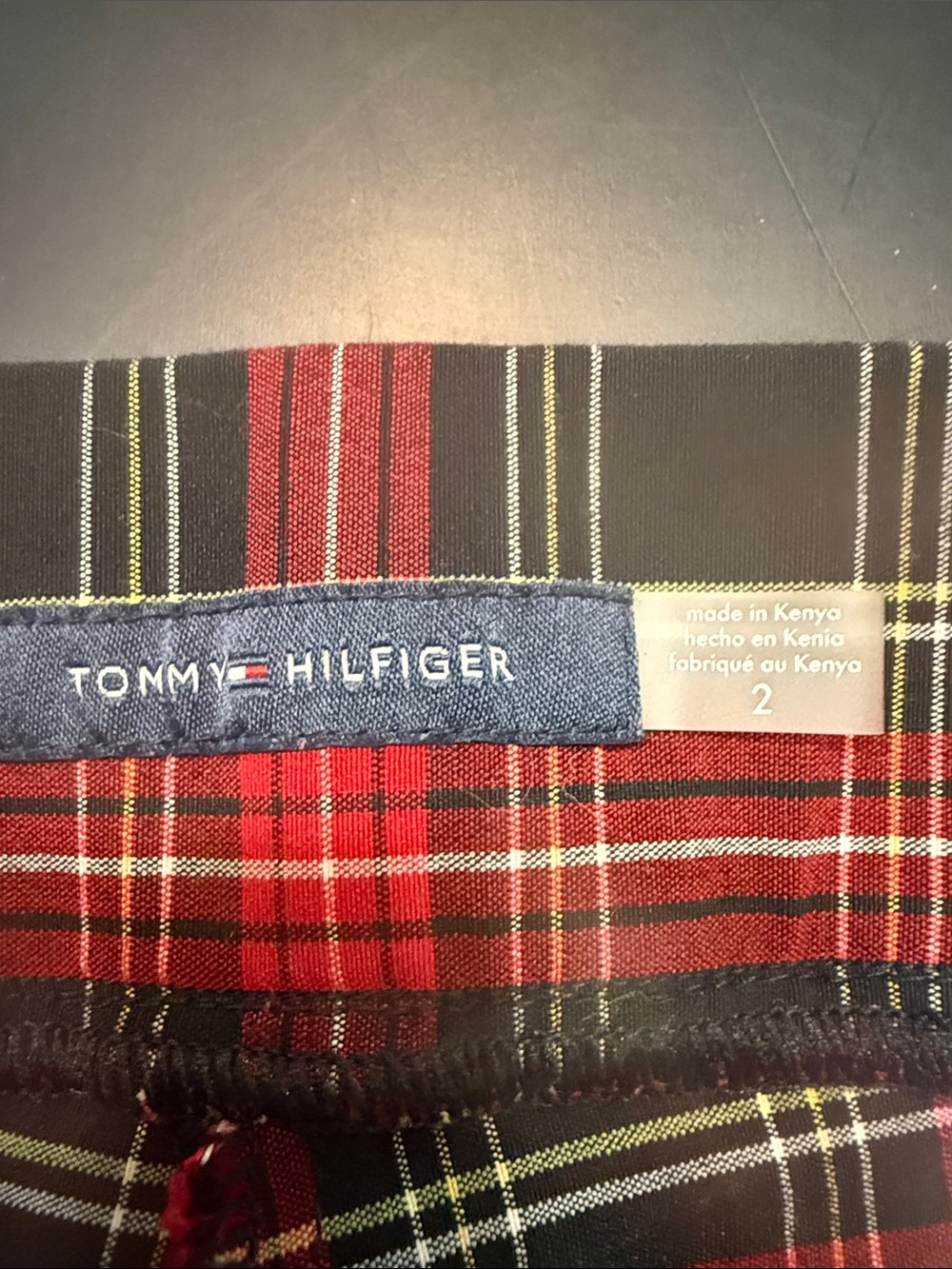 Tommy Hilfiger Plaid Skinny Stretch Pants Size 2 - Picture 2 of 8